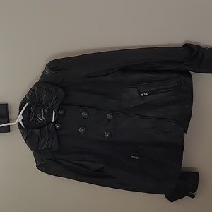 Guess black leather jacket